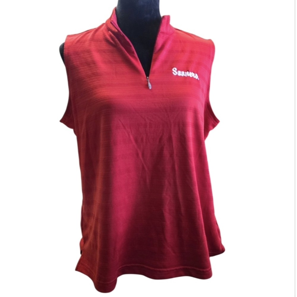Adidas Women's Vibrant Red Sleeveless Sooners Golf Shirt Sz XL